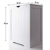 Large Laundry Linen Cabinet Bathroom Storage Chest Wooden Linen Hamper Bin-White