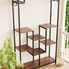 Extra Large Plant Stand Heavy Duty Arched Metal Flower Shelf with Hanging Hooks