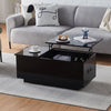 Lift up High Gloss Coffee Table LED Living Room Storage W/ Socket Outlet Black