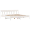 Bed Frame with Headboard White 180x200 King Solid Wood Pine Z5K1