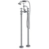 Traditional Freestanding Bath Shower Mixer Tap Brushed Brass-Chrome