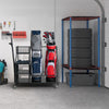 Garage Golf Bag Storage Rack Double Golf Bag Organizer Holder w/ Lockable Wheels