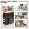 3-Tier Kitchen Island Kitchen Cart Racks Rolling Storage Trolley Cart Brown