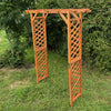 Wooden Garden Arch Pergola Feature Archway Natural with Square Top (Tan) Trellis