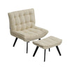 Occasional EXTRA SOFT Button Velvet Armchair with Footstool Lounge Sofa Fireside