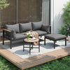 Outdoor Garden Patio Furniture with Chaise Lounge L-Shaped Corner Sectional Sofa