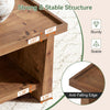 120cm Solid Wood Coffee Table, Rustic Rectangular Center Table for Living Room