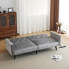 Fabric Sofa Bed 3 Seater Sofa Settee Recliner Couch with Solid Wooden Legs Grey