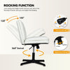 Cross Legged Desk Chair Computer PU Leather Vanity Chairs Armless Home Office