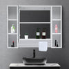 White Bathroom Cabinet Wall Mounted Mirrored LED Door Storage Cupboard w/ Shelf