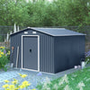 12 x 10ft Apex Metal Roof Garden Shed Storage House Outdoor Tool Box with Base