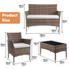 Rattan Garden Furniture Set 4 Piece Outdoor Sofa Table Chairs Patio Yellow Brown