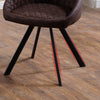 Set of 2 Faux Leather/Suede Dining Chairs Metal Legs Reception Restaurant Chair