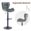 2x Bar Stools Faux Leather Gas Lift Adjustable Pub Chair Frosting Base Swivel