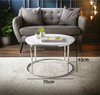 Round Coffee Table High Gloss Living Room Sofa Center Side End with Metal Frame