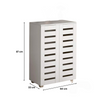 2 Door Shoe Storage Cabinet Rack Stand White Wooden Cupboard Slatted Doors Oslo