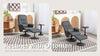 Swivel Recliner with Ottoman PU Leather Reclining Chair and Footrest Light Grey