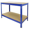 Q-Rax Garage Heavy Duty Steel Shed / Metal DIY Workbench Workshop Table Blue