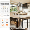 74cm Large 6-Light Black Geometric Chandelier Height Adjustable Light Fixture UK