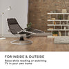 Garden Recliner Chair Swing Sun Lounger Retractable Outdoor Home Furniture Black
