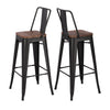4pcs Tolix Bar Stools Chairs with Backrest Footrest Kitchen Breakfast Counter