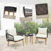 3 Piece Patio Chair Set Outdoor Rattan Bistro Set with Removable Cushion