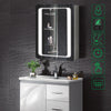 Illuminated Bathroom Mirror Cabinet With LED Light Clock Touch Sensor Wall-Mount