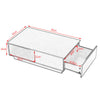 Modern Coffee Table with Storage Drawer Shelf Tea Table LED Light Livingroom
