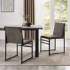 Dusk Rae Dark Taupe Velvet & Black Metal Set of 2 Dining Chairs