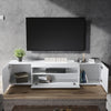 200cm High Gloss TV Stand White Cabinet Unit Doors Storage with RGB LED Cupboard