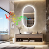 Super Bright Oval LED Bathroom Mirror Bluetooth Beauty Care Mirror Non-flicker
