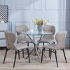 Round Clear Tempered Glass Dining Table Silver Chromed Legs Dining Room Kitchen