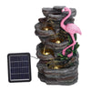 Solar Power Water Fountain Garden Water Feature with LED Light Indoor Outdoor