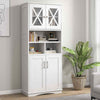 Tall Bathroom Cabinet Large Floor Storage Cabinet w/ Acrylic Doors White