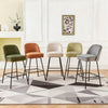 2X Breakfast Bar Stools Thickened Pad Linen Dining Chairs for Counter Kitchen