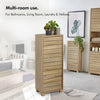 Bathroom Storage Cabinet Oak Wood Effect Bathroom Floor Cabinet with Handleless