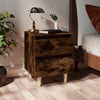 2 x Bedside Cabinets with Solid Wood Legs Smoked Oak 40x35x50 cm - 2 Cabinets