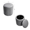 Round Velvet Ottoman Storage Vanity Seat Footrest Stool Dressing Table Chair