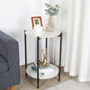 Large 2 Tier Gloss Finish Side Table with Shelf Bedroom Coffee Tea End Table