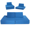 4-Piece Convertible Kids Couch or 2 Chairs Girls Boys Modular Sofa and Play Set