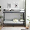 Iron Heavy Stable Bunk Bed Frame Single Loft Sleeper Bed Frame with Ladder Black