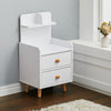 Compact Bookshelf Bedside Cabinet 2 Drawers Side Table Storage Shelf Night Stand