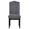 2/4 Dining Chairs High Back Velvet Hotel Kitchen Chair Wooden Leg Home Dark Grey