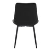 2pcs Black Dining Chairs Set Diamond Velvet Padded Seat Back Dining Room Chair