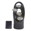Large Garden Outdoor Tiered Water Feature Solar LED Fountain Barrel Bowls 68cm