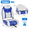 High Back Boat Seat Folding Fishing Captain Boat Seat w/ Sponge Cushion