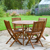 Garden Gear 4 Seat Acacia Wood Dining Set Outdoor Dining Foldable Table & Chairs
