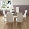 Mondeer Dining Table and Chairs Set 6 High Back Faux Leather Chair Grey&White