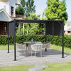Steel Frame Outdoor Retractable Pergola Gazebo Garden Sun Shade Canopy Shelter
