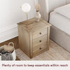 3 Drawer Bedside Cabinet Chest Table Solid Pine Wood Waxed Bedroom Furniture